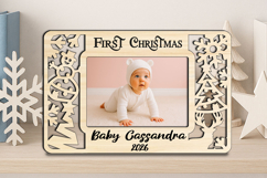 SVG First Baby Christmas Photo Frame Holiday Elements Laser Product Image 3