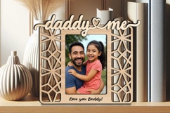 Abstract SVG Daddy and Me Photo Frame Kids Laser Child Gift Product Image 3