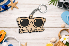 Summer Sun Glasses Laser SVG Keychain Present Accessory Gift Product Image 3