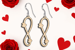 Infinity Love Heart Earring Valentine SVG Laser Gift Present Product Image 3