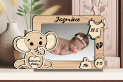 SVG Elephant Baby Photo Frame Sign Newborn Picture Present Product Image 3