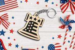 Liberty Bell 4th July Keychain Laser SVG Independence Day Product Image 3