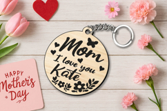 Mom I Love You SVG Gift Keychain Laser Mother's Day Present Product Image 3