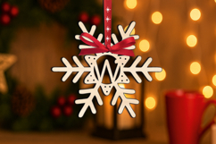 Laser Christmas Letter W SVG Alphabet Holiday Gift Ornament Product Image 3
