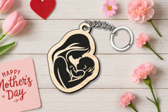 Mother Child Mother's Day Keychain Gift SVG Laser Mom Mam Product Image 3