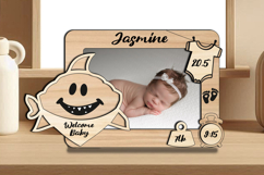 Shark Laser SVG Baby Photo Newborn Frame Home Decor Sign Product Image 3