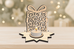 SVG Gift Holiday Pattern Candle Holder Christmas Present Product Image 3