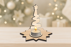 Classic Holiday Christmas Tree Candle holder SVG Laser Gift Product Image 3
