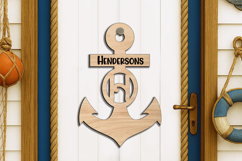 SVG Letter H Door Hanger Anchor Nautical Home Decor Ocean Product Image 3