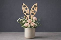 Flowers SVG Easter Bunny Ears Planter Laser Present Rabbits Product Image 3
