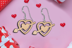 Heart Arrow Valentine Earrings Love SVG Laser Romantic Gift Product Image 3