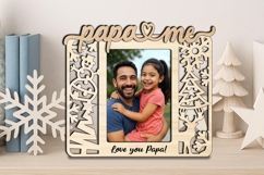 Winter Holiday Papa and Me SVG Frame Photo Gift Christmas Product Image 3