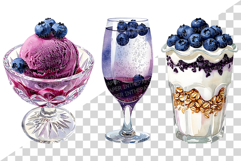 Blueberry Desserts PNG | Watercolor Clipart Cup cake Cheese Product Image 3