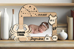 SVG Cancer Zodiac Baby Photo Frame Present Newborn Laser Pic Product Image 3