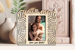 You and Me SVG Frame Photo Love Romantic Jungle Leaves Model Product Image 3