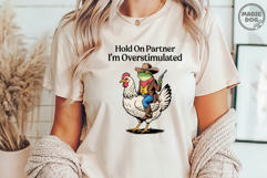 Hold On Partner I&#039;m Overstimulated|Cowboy Frog Riding Chick Product Image 3