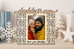 Snowflake SVG Daddy and Me Winter Photo Frame Gift Kid Laser Product Image 3