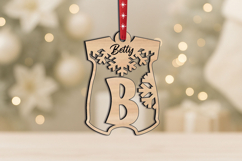 SVG Letter B Christmas Onesie Ornament Monogram Alphabet Product Image 3