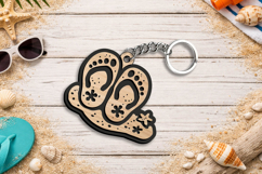 SVG Flip-Flops Beach Keychain Gift Summer Laser Present Product Image 3