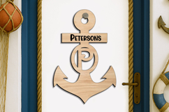 Decor SVG Letter P Ocean Door Hanger Anchor Nautical Home Product Image 3