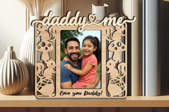 Autumn Daddy and Me SVG Frame Photo Kid Laser Fall Squirrel Product Image 3
