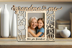 Grandma and Me Autumn SVG Photo Frame Grandkids Laser Gift Product Image 3