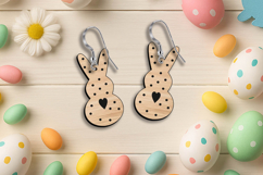 Cute Holiday Easter bunny Earrings Laser SVG Present Gift Product Image 3