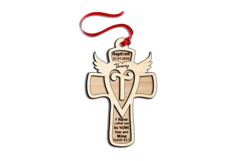 SVG Laser Gift Cross Letter T Ornament Monogram Holy Baptism Product Image 3
