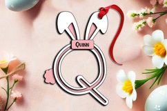 SVG Letter Q Easter Laser Basket Tag Ornament Bunny Tail Product Image 3