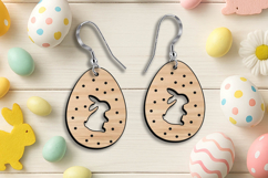 Egg Bunny Easter Earrings Laser SVG Holiday Present Gift Product Image 3