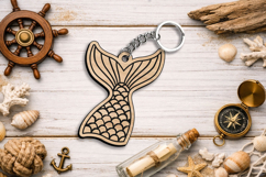 Mermaid Tail Keychain Gift SVG Laser Sea Ocean Maritime Sun Product Image 3