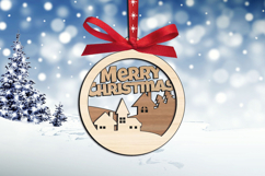 Laser SVG Merry Christmas Ornament Holiday Homes Santa Claus Product Image 3