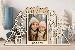 Ho Ho Ho Deer Christmas Mom SVG Photo Frame Laser Present Product Image 3