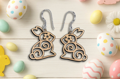 SVG Laser Easter Bunny Earrings Accessories Gift Present Product Image 3