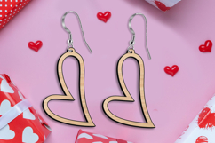SVG Love Curved Heart Valentine Earrings Laser Gift Romance Product Image 3