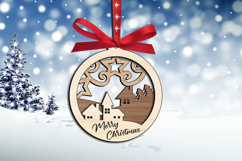 Winter House SVG Merry Christmas Ornament Laser Holiday Gift Product Image 3