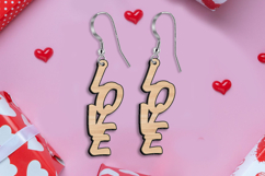Love Text Hanging Valentine Earrings SVG Laser Romantic Gift Product Image 3