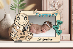 Dinosaur SVG Baby Newborn Photo Frame Board Picture Present Product Image 3