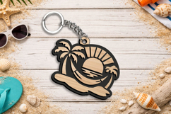 SVG Summer Beach Sunset Keychain Aloha Gift Laser Present Product Image 3
