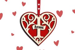 Laser Monogram Letter I Valentine Day Gift Love Romantic SVG Product Image 3
