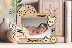 SVG Scorpio Zodiac Laser Baby Photo Frame Present Newborn Product Image 3