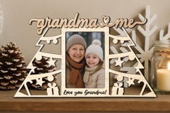 SVG Grandma Me Christmas Photo Frame Laser Gift Kids Winter Product Image 3