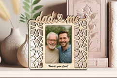 Abstract SVG Dad and Me Photo Frame Laser Gift Kids Children Product Image 3