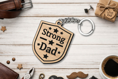 Strong Dad Father's Day SVG Laser Keychain Gift Grandpa Papa Product Image 3