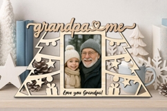 Grandpa Me Christmas SVG Photo Frame Laser Gift Kids Winter Product Image 3