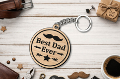 Laser SVG Best Dad Ever Father Day Keychain Gift Grandpa Product Image 3