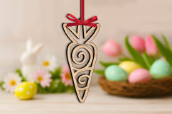 Holiday Pattern Easter Carrot Ornament Laser Cut Present Product Image 3