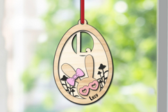 Easter Letter L Bunny Egg Basket Tag Ornament Laser Gift SVG Product Image 3