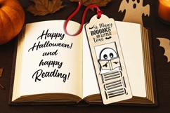 Ghost Reading Book Halloween Bookmark Present SVG Laser File Product Image 3