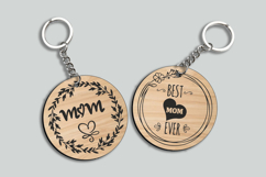 Set of 2 Mother&#039;s Day SVG Gift Keychain Laser Heart Wreath Product Image 3